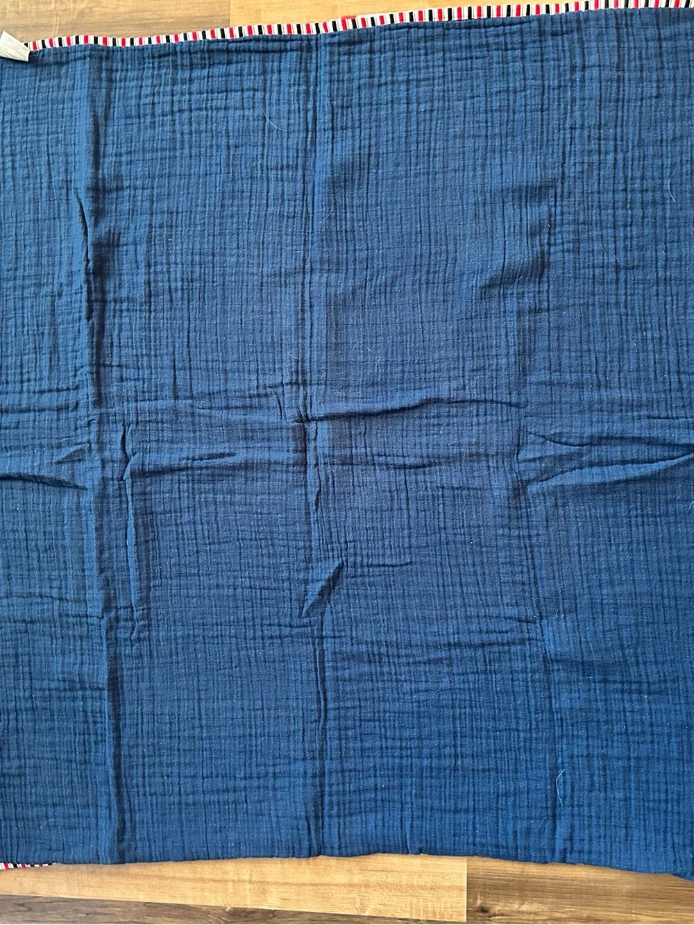 aden + anais Cream Muslin Throw with Red Stars